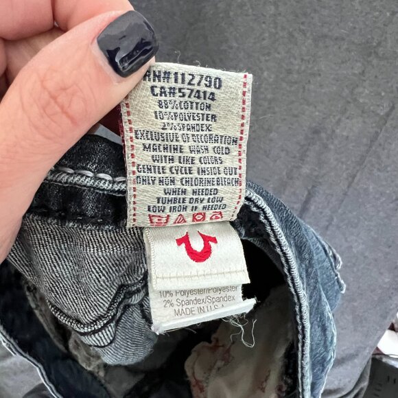 TRUE RELIGION SKINNY SWAROVSKI CRYSTAL JEANS 28x30 - Picture 8 of 13